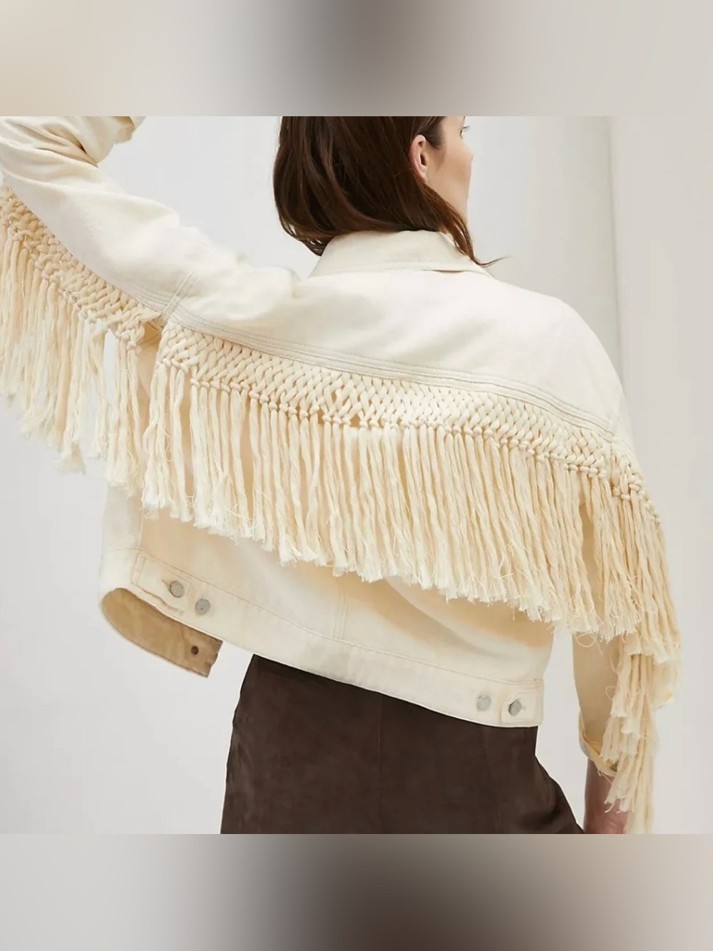 BlankNYC Sacha Fringed Denim Jacket